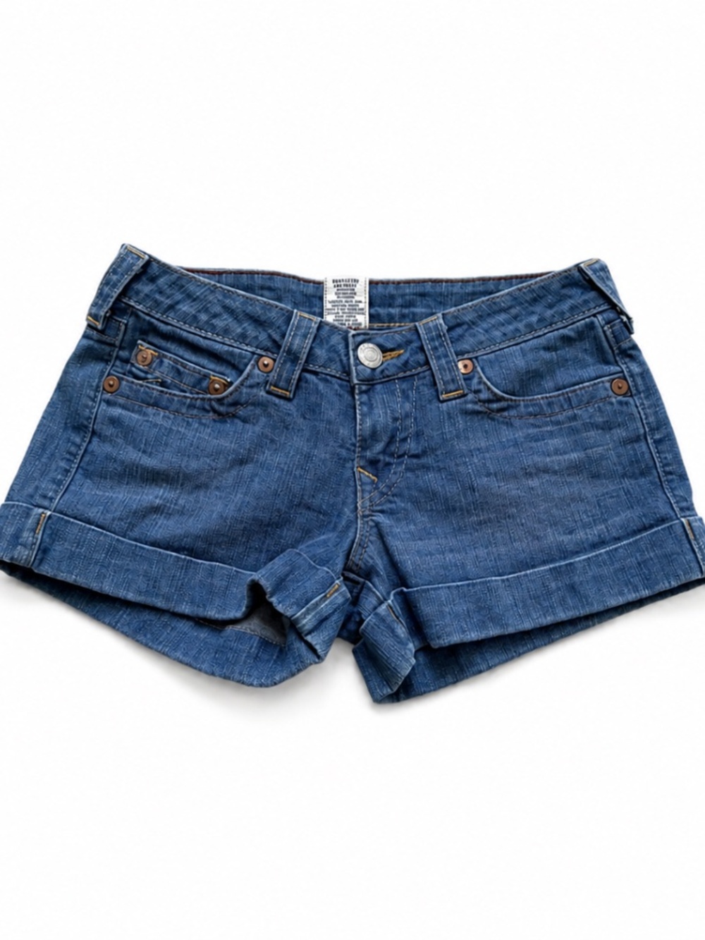 TRUE RELIGION Allie Cuffed Denim Shorts - Size 27 - Y2K - LIKE NEW